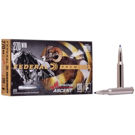 Federal 136 gr Terminal Ascent .270 Win Ammo, 20/pack - P270TA1