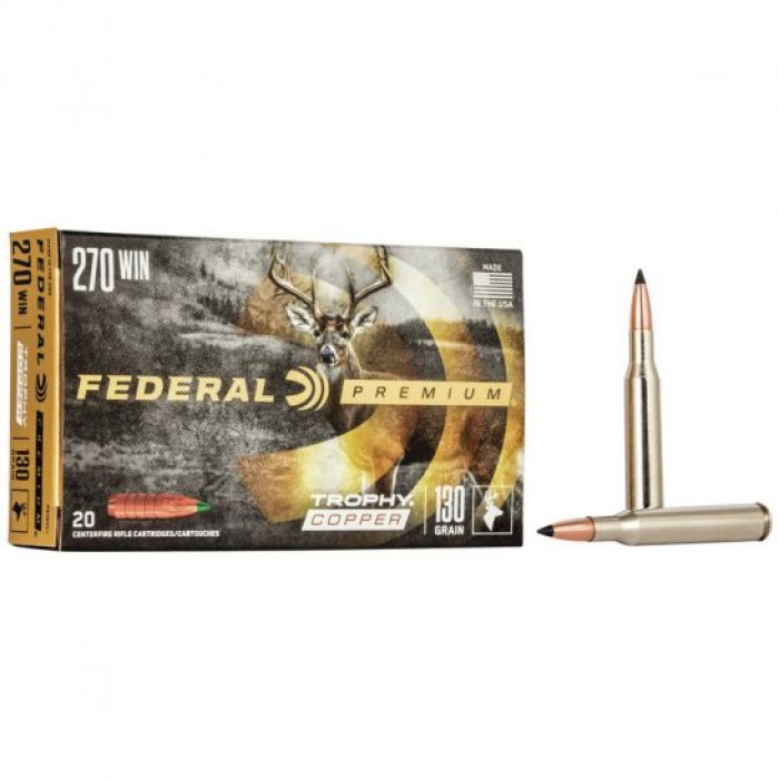 Federal Premium Trophy Copper .223 Remington 55 Grain Bonded Soft Point Steel Centerfire Rifle Ammunition, 20 Rounds, LE223T1