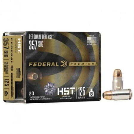 Federal 125 gr HSTJHP .357 SIG Ammo, 20/pack - P357SHST1S