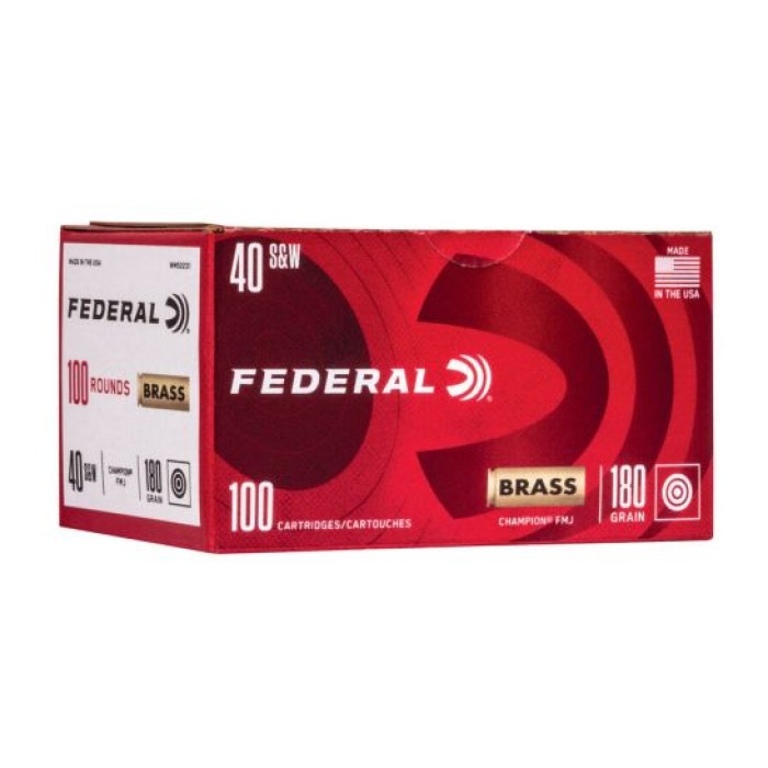 Federal Champion Training 180gr FMJ 40 S&W Ammo, 100rds - WM52231