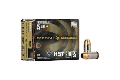 Federal Personal Defense 230 gr HSTJHP .45 Auto +P Ammo, 20/pack - P45HST1S