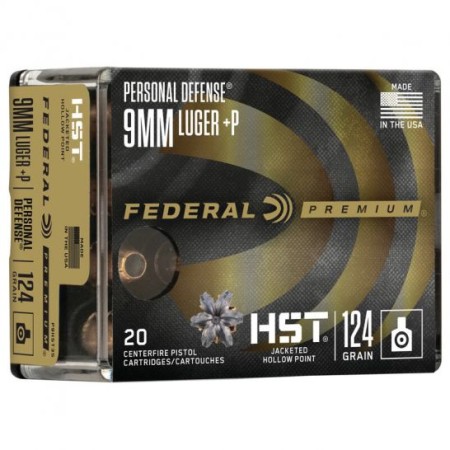 Federal Personal Defense 124 gr HSTJHP 9mm Ammo, 20/pack - P9HST3S