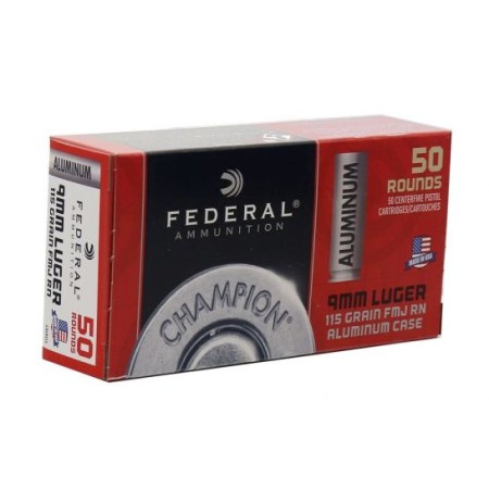 Federal Champion 9mm 115gr FMJ Ammunition, 50rd - CAL9115