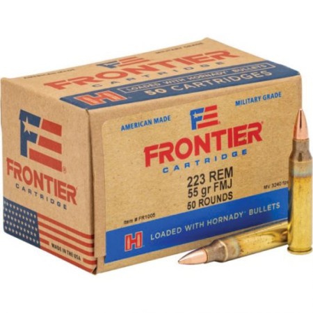 Hornady Frontier 55 gr FMJ .223 Rem Ammo, 50/box - FR1005