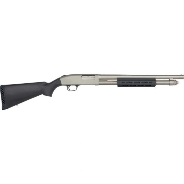 Mossberg 50767 590A1 Tactical 12 Gauge 3" 6+1 18.50" Cylinder Bore Barrel Silver Marinecote Rec Black Synthetic Stock Right Hand Includes M-LOK Handguard