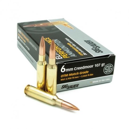 Sig Sauer Elite Match 107 gr OTMJHP 6mm Crd Ammo, 20/pack - E6MMCM220