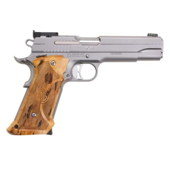 Sig Sauer 1911 Stainless Super Target  45ACP  5-Inch 8rd Wood Grips