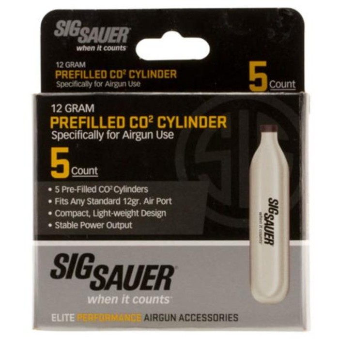 Sig Sauer Prefilled 12 Gram CO2 Cylinder (5/Pack) AC-12-5