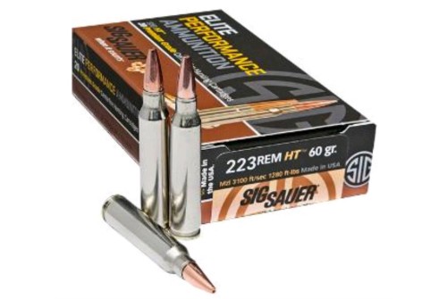 Sig Sauer Elite Hunting 223 Remington 60gr JHP Rifle Ammo - 20 Rounds