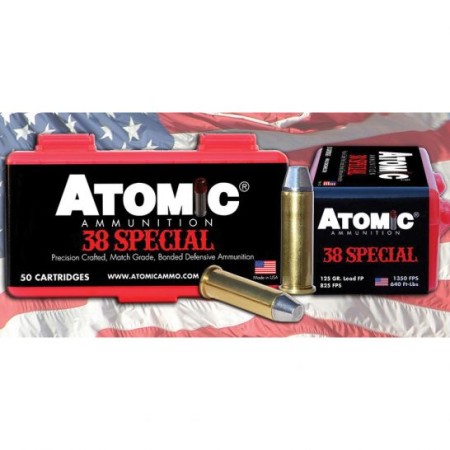 Atomic Ammunition Cowboy Action 125 gr LRNFP .38 Spl Ammo, 50/box - 451