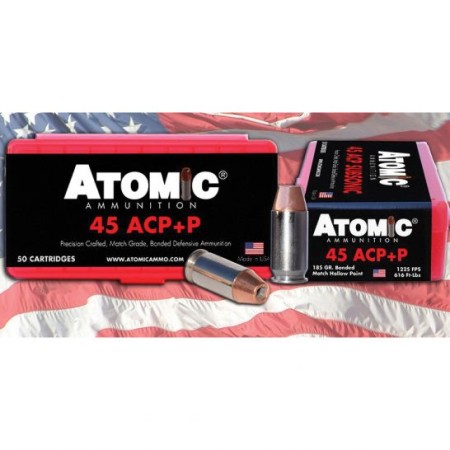 Atomic Ammunition Match 185 gr SW .45 ACP Ammo, 50/box - 448