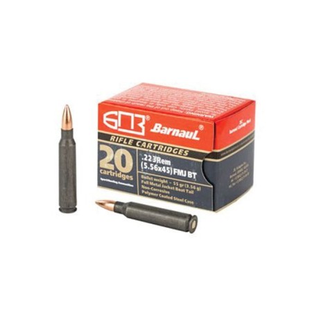 Barnaul .223 Remington Rifle Ammo - 55 Grain | FMJ-BT | Steel Casing | 500rd Case