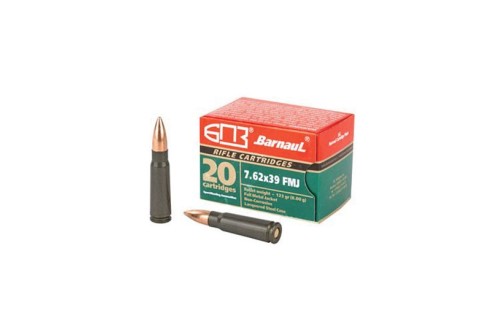 Barnaul  7.62x39 Ammo 123 Grain FMJ 20 Rd/Box, Steel Lacquered Case - BRN762X39FMJ123