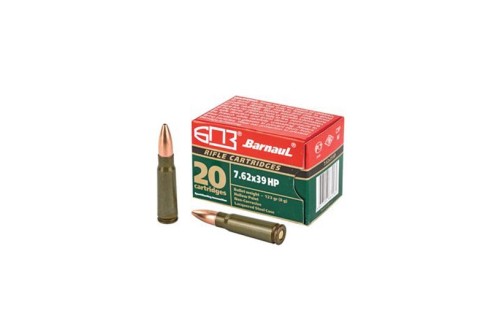 Barnaul  7.62x39 Ammo 123 Grain Hollow Point Steel Lacquered Case, 20 Round Box - BRN762x39HP123