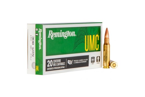 Remington UMC Rifle .308 Winchester 150 Grain Full Metal Jacket Centerfire Rifle Ammo, 20 Rounds, 23715