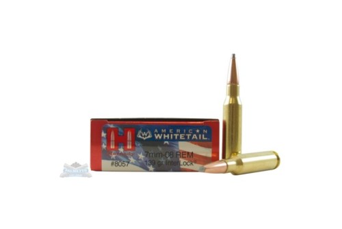 Hornady American Whitetail 7mm-08 Remington 139 grain InterLock SP Brass Cased Centerfire Rifle Ammo, 20 Rounds, 8057