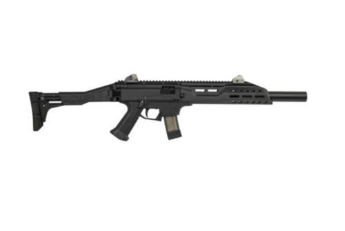 CZ Scorpion EVO 3 S1 Carbine, 9mm, 16.2" Threaded Barrel, 1/2x28 Thread Pitch, Folding Stock, Adjustable Sights, Removable Faux Suppressor, 10 Rounds