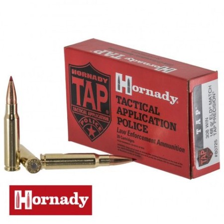 Hornady TAP Precision ELD Match 308 Winchester Ammo 20 Round Box - Brass Casing