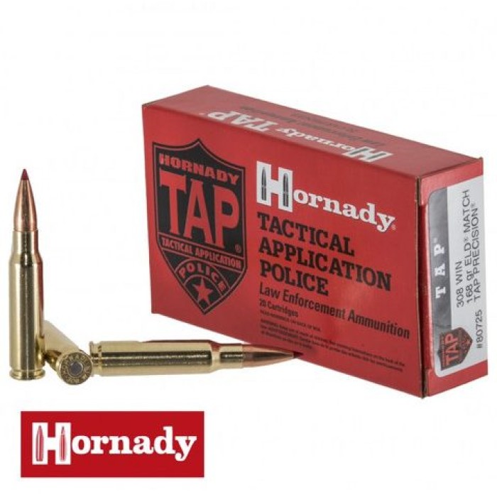 Hornady TAP Precision ELD Match 308 Winchester Ammo 20 Round Box - Brass Casing