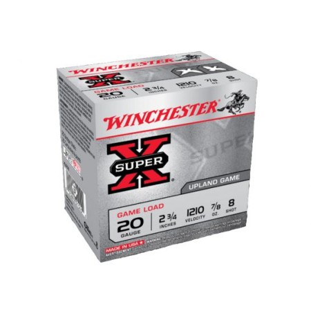 Winchester 20ga 2.75" 7/8oz #7.5 Super-X Shotshell Ammunition, 25 Rounds - XU207