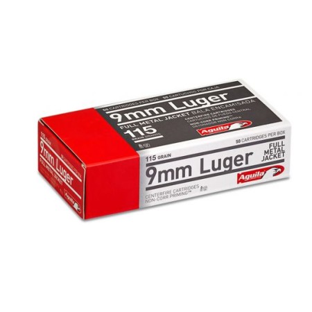 Aguila 9mm Luger 115gr FMJ 50 Rounds Ammunition - 1E097704