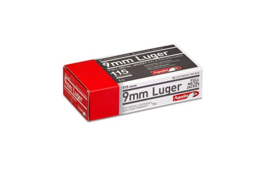 Aguila 9mm Luger 115gr FMJ 50 Rounds Ammunition - 1E097704