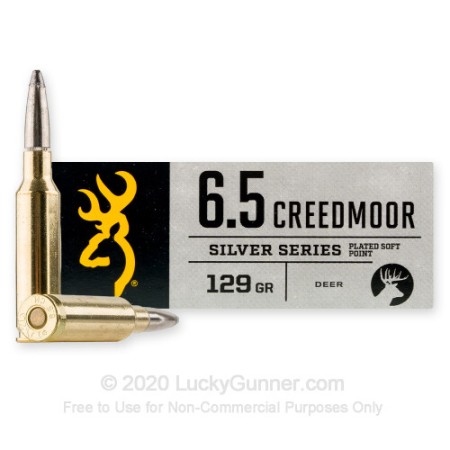 6.5 Creedmoor - 129 Grain SP - Browning Silver Series - 20 Rounds