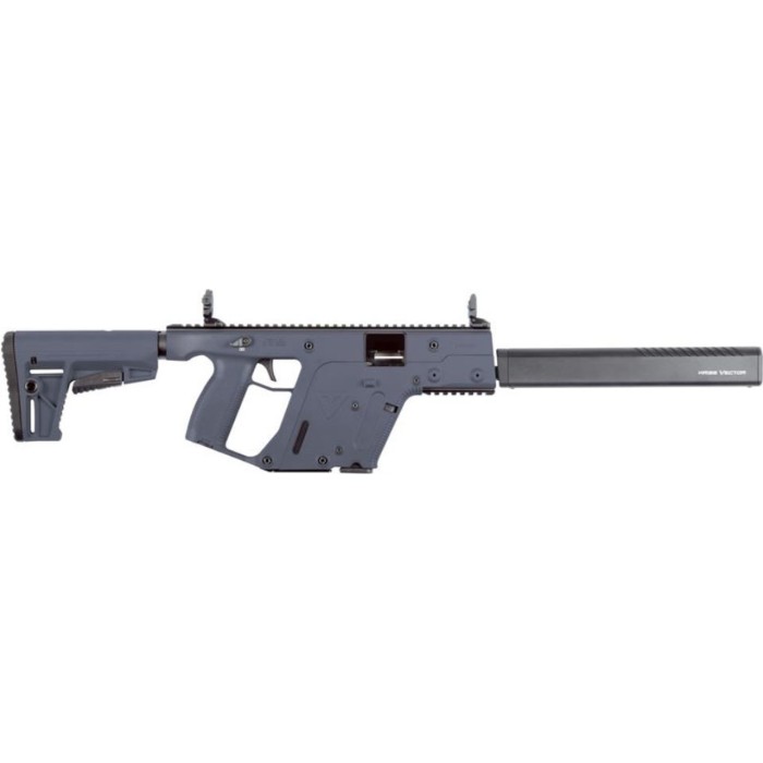 Kriss Vector CRB Enhanced Gen II, 9mm, 16" Shrouded Barrel, 17 rd, M4 Stock, Combat Grey