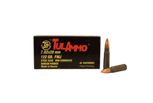 Tula 7.62x39MM FMJ Steel Cased Ammunition 122GR (40RDS) - UL076240