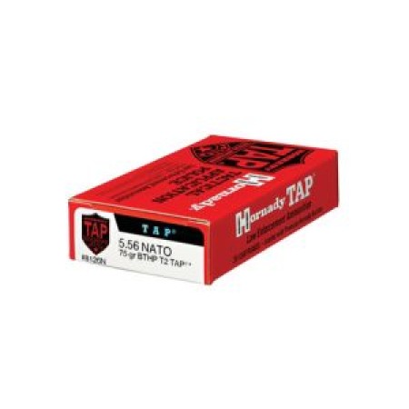 Hornady 5.56 NATO 75gr BTHP T2 TAP 20ct - Brass Casing