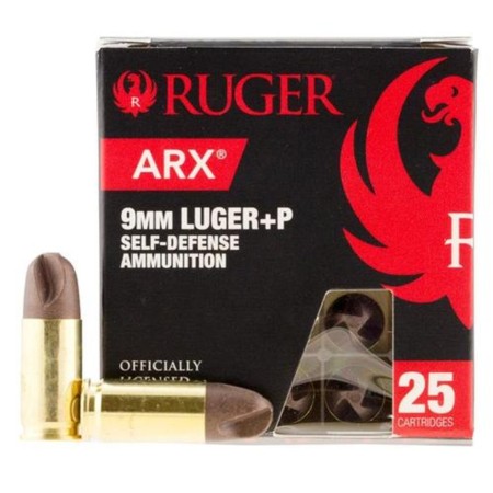 Ruger Ammo 9Mm 80Gr Arx Self Defense Brass 25/10 9ARXRUG25 -