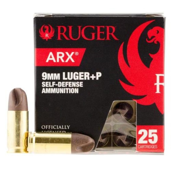 Ruger Ammo 9Mm 80Gr Arx Self Defense Brass 25/10 9ARXRUG25 -