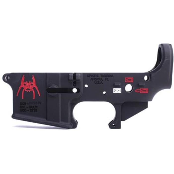 Spike's Tactical, STLS019 Spider, Stripped Lower, Semi-automatic, 223 Remington/556NATO, Black, Color Filled