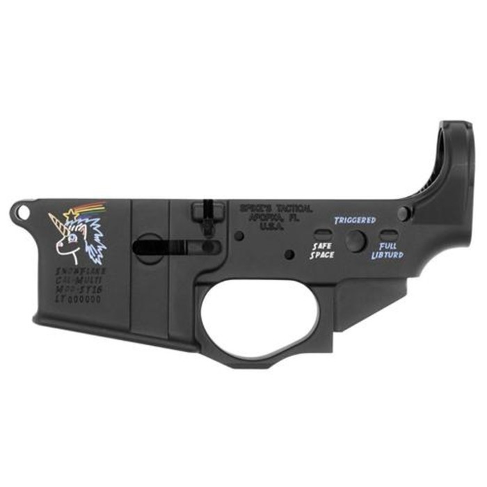 Spikes STLS030CFA Lower Snowflake with Color Fill AR Platform Multi-Caliber Black Hardcoat Anodized