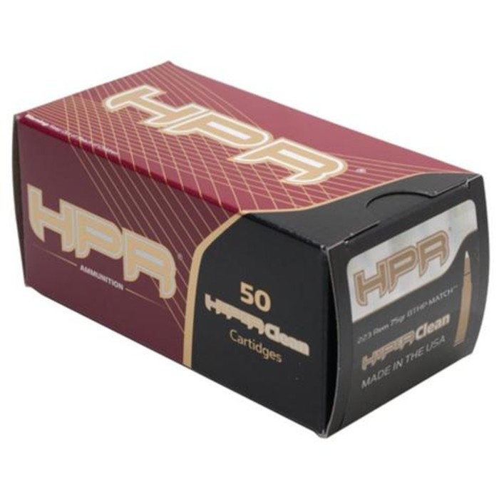 HPR Ammunition HyperClean Rifle .223 Remington 75 Grain Boattail Hollow Point Match