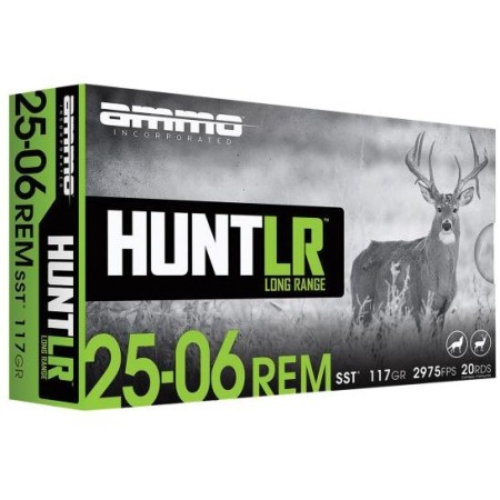 Ammo Inc Hunt Long Range .25-06 Remington 117 gr SST 20rds Rifle Ammo for Superior Shock Tip - 2506R117SSTA20