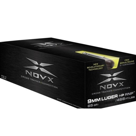 NOVX AMMO 9MM + P 65GR. RNP - Steel Casing