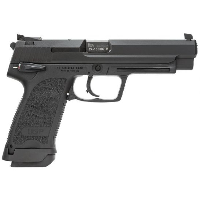 Heckler & Koch 81000363 Usp Expert V1 9Mm Luger Caliber With 4.25" Barrel, 18+1 Capacity, Overall Black Finish, Serrated Trigger Guard Frame, Serrated Steel Slide & Polymer Grip Includes 2 Mags M709080F-A5