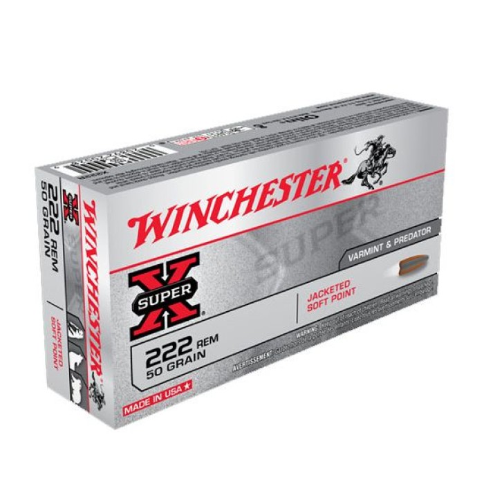 Winchester 222 Remington 50gr Soft Point Ammunition, 20 Round Box - X222R