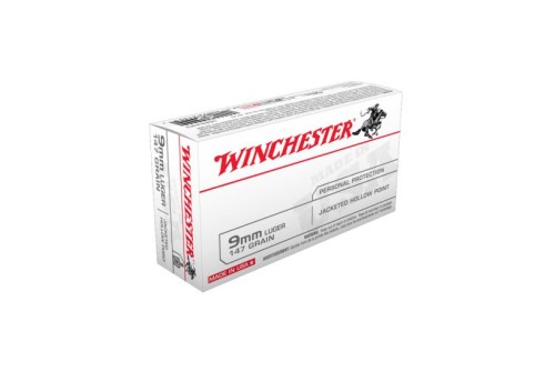 Winchester USA 9mm 147gr JHP Ammunition, 50 Round Box - USA9JHP2