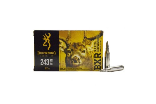 Browning 243 Winchester 97gr BXR Rapid Expansion Rifle Ammunition, 20 Round Box - B192102431