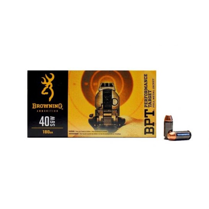 Browning 40 S&W BPT Performance Target Ammunition, 50 Round Box - B191800401