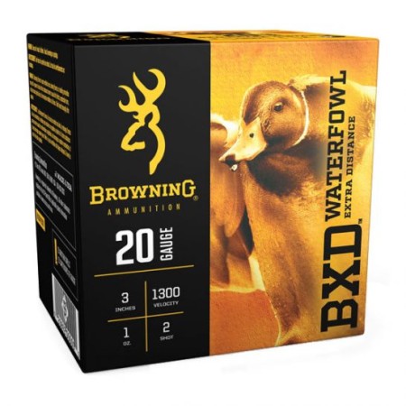 Browning 20GA 3" 1 oz. #2 1300 FPS BXD Steel Shotshell Ammunition, 25 Round Box - B193412032