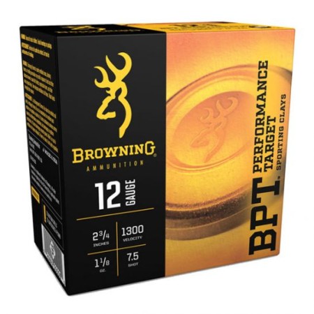 Browning 12GA 2.75" 1-1/8 oz. 1300 FPS #7.5 BPT Target Shotshell Ammunition, 25 Round Box - B193631227