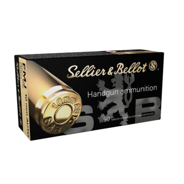 Sellier & Bellot 10mm Auto 180gr FMJ Ammunition, 50 Round Box - SB10A