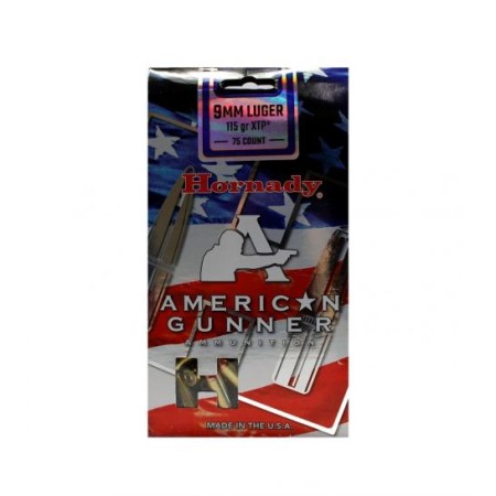 Hornady 9mm 115gr XTP American Gunner Bulk Ammunition, 75 Round Box - 90247