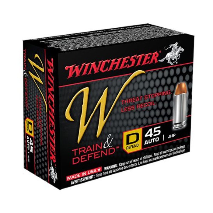 Winchester .45 ACP 230 gr Train & Defend 20 Rounds Ammunition - W45D