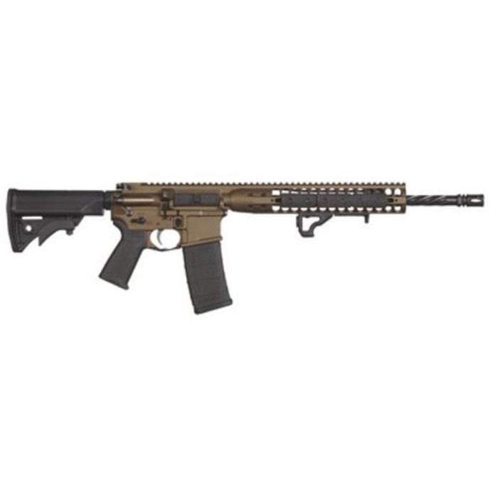 LWRC DI AR-15 5.56/223, 16" Hammer Forged Spiral Fluted Barrel, Burnt Bronze Finish 30 Rd Mag