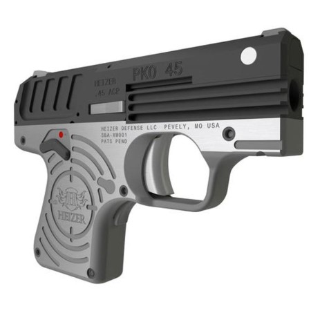 Heizer PKO 45 ACP, 2.75", 5rd, Stainless Steel Frame, Black Slide