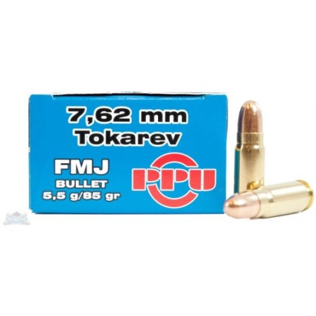 PRVI Partizan 7.62 Tokarev 85gr FMJ Ammunition 50rds - PP-R7.0